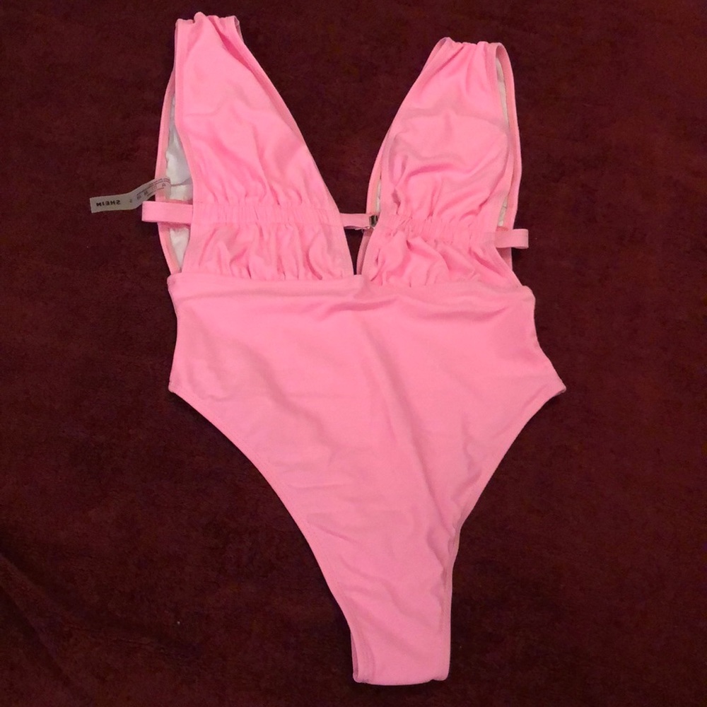Ruched Plunging One Piece Swimsuit - Picture 6 of 6